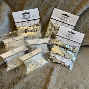 Silver Confetti and Rings Set